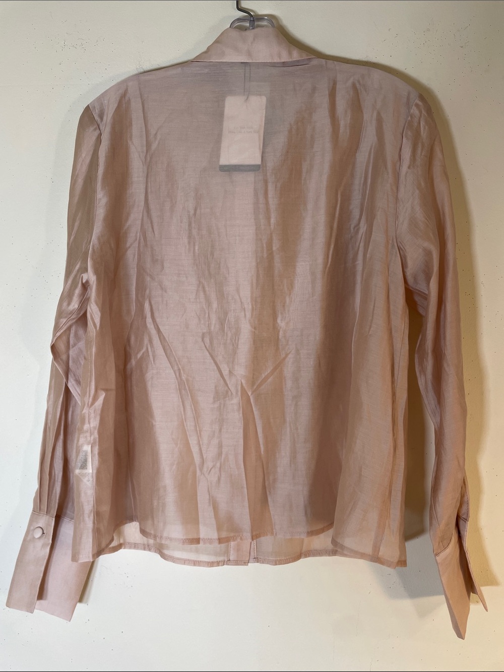 ANEWSTA Crochet Lace-Panel Button Down Shirt - Blush Pink. 6. NWT. - Picture 11 of 11